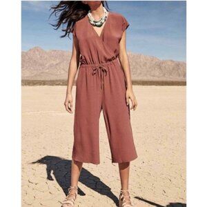 Eileen Fisher Russet Cropped Wide Leg Jumpsuit